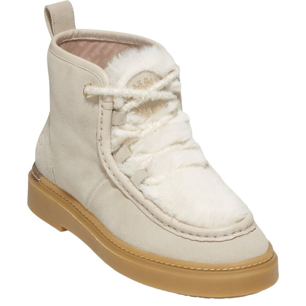 Cole Haan All Day Summit Angola Suede Shearling Faux Fur trim Chukka Bootie 9.5